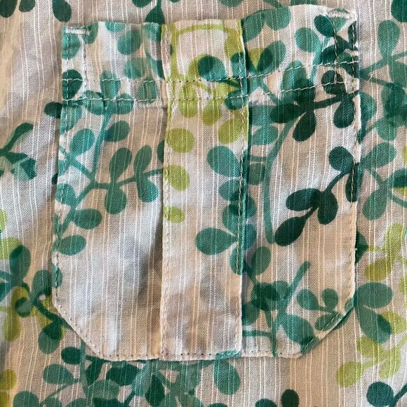 WOOLRICH Vintage blouse floral print in tones of green and white. Women size M. - Picture 5 of 9